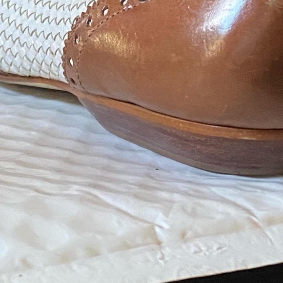 Etienne Aigner Brown and Cream Woven Tassel Loafers - Picture 9 of 12